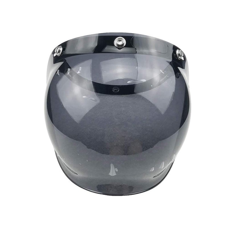 WANCAR Retro Motorcycle Bubble Visor Wind Shield Lens Universal For Standard 3-Snap Open Face Helmets(Smoke) - Image 2